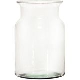 Bellatio Design grote ronde bloemenvaas Cartagena - helder transparant glas - 40 x 19 cm