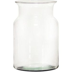 Bellatio Design grote ronde bloemenvaas Cartagena - helder transparant glas - 40 x 19 cm