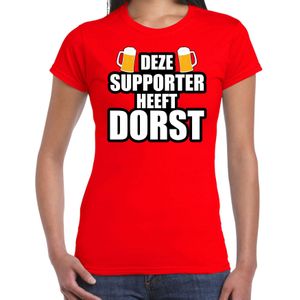 Belgie fan t-shirt voor dames - Deze supporter heeft dorst - Belgium/ bier supporter - EK/ WK shirt / outfit
