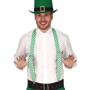 St. Patricks Day verkleed set - bretels en hoed - groen - volwassenen - carnaval