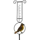 Regenmeter 33 cm met vogel decoratie - Regenmeters tuinartikelen - Tuin vogels