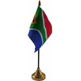 Zuid Afrika tafelvlaggetje 10 x 15 cm met standaard