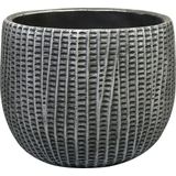 Ter Steege Bloempot/plantenpot - binnen - zwart/metaal look - D19/H14 cm - cement