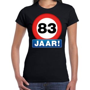 Stopbord 83 jaar verjaardag t-shirt - zwart - dames - 83e verjaardag - Happy Birthday shirts / kleding