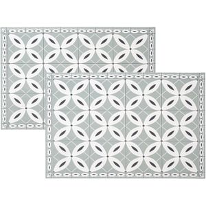 Set van 12x stuks placemats mozaiek - vinyl - 45 x 30 cm - Onderleggers