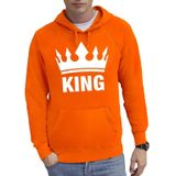 Oranje kroon met King hoodie / hooded sweater heren - Oranje Koningsdag kleding