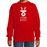 Bellatio Decorations kersttrui/sweater voor kinderen - team Rudolf - rood - Kerstdiner