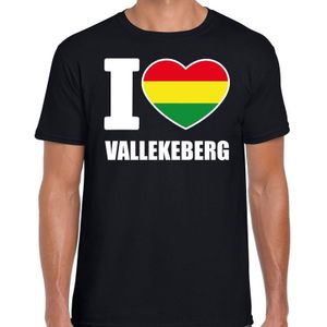 Carnaval t-shirt I love Vallekeberg voor heren - zwart - Valkenburg - Carnavalshirt / verkleedkleding