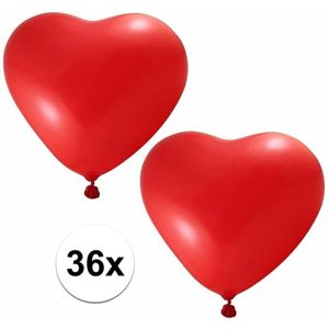 36x hartjes ballonnen rood