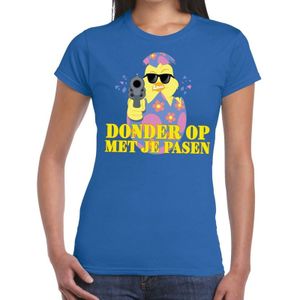 Fout Paas t-shirt blauw donder op met je Pasen voor dames - Pasen shirt