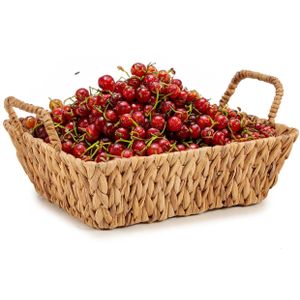 Kinvara Fruitschaal/fruitmand Rattan - gevlochten riet - 40 x 28 x 9 cm - naturel