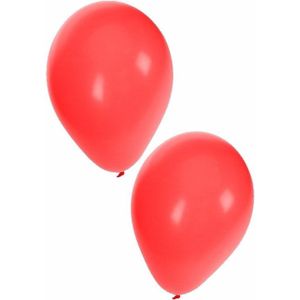 Bellatio Decorations ballonnen - 50 stuks - rood - 27 cm - helium of lucht - verjaardag / versiering