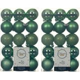 60x stuks plastic kerstballen groen 6 cm - Onbreekbare kunststof kerstballen