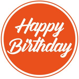 50x stuks bierviltjes/onderzetters Happy Birthday oranje 10 cm - Verjaardag versieringen