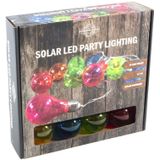 Solar feestverlichting/tuinverlichting met 10 neon gekleurde lampjes - Partylights/feestverlichting op zonne-energie