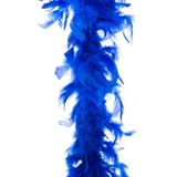 2x stuks carnaval verkleed veren Boa kleur blauw 2 meter - Verkleedkleding accessoire