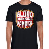 Halloween blood drinking vampire verkleed t-shirt zwart voor heren - horror shirt / kleding / kostuum
