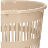 Plasticforte Afvalbak/vuilnisbak/kantoor prullenbak - 2x stuks - plastic - beige - 28 cm