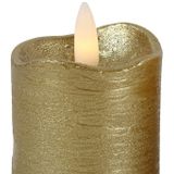 Countryfield LED kaarsen/stompkaarsen - 2x st - goud - D5 x H7,2 cm - timer - warm wit