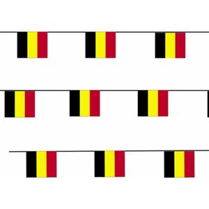 3x Papieren slinger Belgie 4 meter - Belgische vlag - Supporter feestartikelen - Landen decoratie/versiering