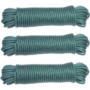 AMIG paracord touw - 3x - 10 meter - D5mm - 110kg - PE/PVC - groen