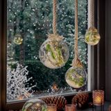 Lumineo Kerstverlichting - kerstbal - glas - aan touw - 30 LED - 14 cm