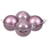 8x stuks kerstversiering kerstballen salie paars van glas - 10 cm - mat/glans - Kerstboomversiering