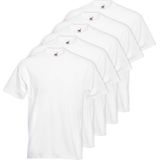 5x Grote maten basic witte t-shirt voor heren - 4XL- voordelige katoenen shirts