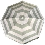 Parasol - zilver/wit - gestreept - D200 cm - UV-bescherming - incl. draagtas