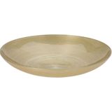 Decoratie schaal/fruitschaal - D40 cm - goud - glas - rond