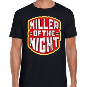 Halloween killer of the night verkleed t-shirt zwart voor heren - horror shirt / kleding / kostuum