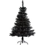 Tweedekans kunst kerstboom - kunststof - zwart - met voet - H180 cm