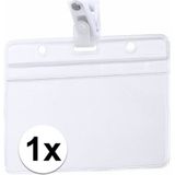 Multipack van 50x stuks ID badgehouders/naamkaartjes houders met clipje 11,5 x 9,2 cm