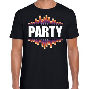 Party fun tekst t-shirt zwart  heren - fun tekst - disco shirt