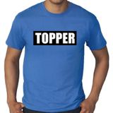 Toppers in concert Grote maten Topper  in kader shirt heren blauw  / Blauw Topper t-shirt plus size heren