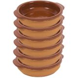 6x Tapas schaaltjes bruin/ terracotta - Tapas/creme brulee ovenschaaltjes/serveerschaaltjes