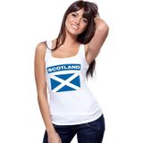 Schotland singlet shirt/ tanktop met Schotse vlag wit dames