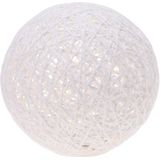 Set van 3x stuks verlichte decoratie bollen wit glitter 20 cm met 20 warm witte lampjes - Verlichte figuren/kerstverlichting