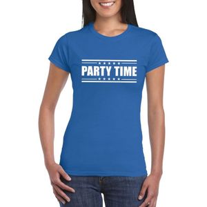 Party time t-shirt blauw dames