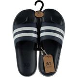 Badslippers/huisslippers navy/wit gestreept voor heren