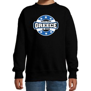 Have fear Greece is here sweater met sterren embleem in de kleuren van de Griekse vlag - zwart - kids - Griekenland supporter / Grieks elftal fan trui / EK / WK / kleding