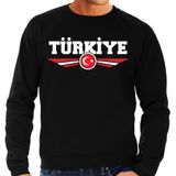 Turkije / Turkiye landen sweater met Turkse vlag - zwart - heren - landen sweater / kleding - EK / WK / Olympische spelen outfit