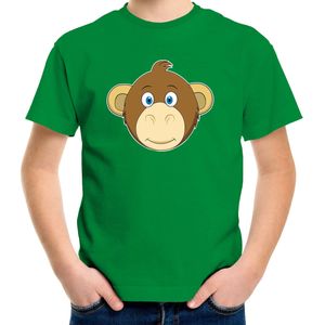 Cartoon aap t-shirt groen voor jongens en meisjes - Kinderkleding / dieren t-shirts kinderen