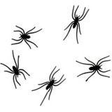 Chaks nep spinnen/spinnetjes 4 x 2 cm - zwart - 100x stuks - Horror/griezel thema decoratie beestjes