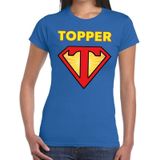 Super Topper t-shirt dames blauw  / Blauw Super Topper  shirt dames