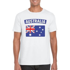 Australie t-shirt met Australische vlag wit heren