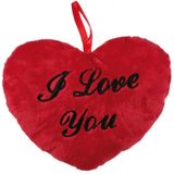 Valentijsdag Knuffelbeertje I Love You Bruin 24 cm - Pluche Teddybeer met Hartje