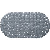 Grijze anti-slip badmat 68 x 35 cm ovaal - Badkuip mat - Schimmelbestendig - Anti-slip grip mat voor douche/bad