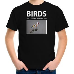 Dieren foto t-shirt Putter vogel - zwart - kinderen - birds of the world - cadeau shirt vogel liefhebber - kinderkleding / kleding