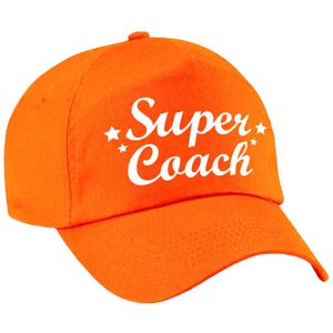 Super coach cadeau pet / baseball cap oranje voor dames en heren - kado voor een coach